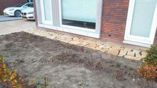 flagstone yellow brazil udenhout leggen in de tuin 