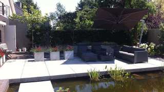 moderne design tuin, strakke tuin aanleggen, tuinrenovatie Wanroij