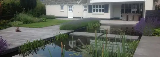 images/olpen/2 strakke vijver bij een witte vila. lavendul zwevende betonplanten in het water. steltonplanten 200x100 antrasiet. tilburg eindhoven waarle vught udenhout-550x197-d50