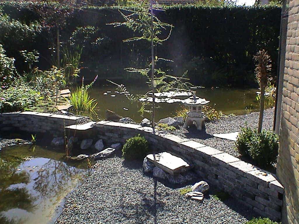 boezer/6 hoogte verschil opvangne met betonsteen 20x30x6 antrasiet met een waterval in waalijk 